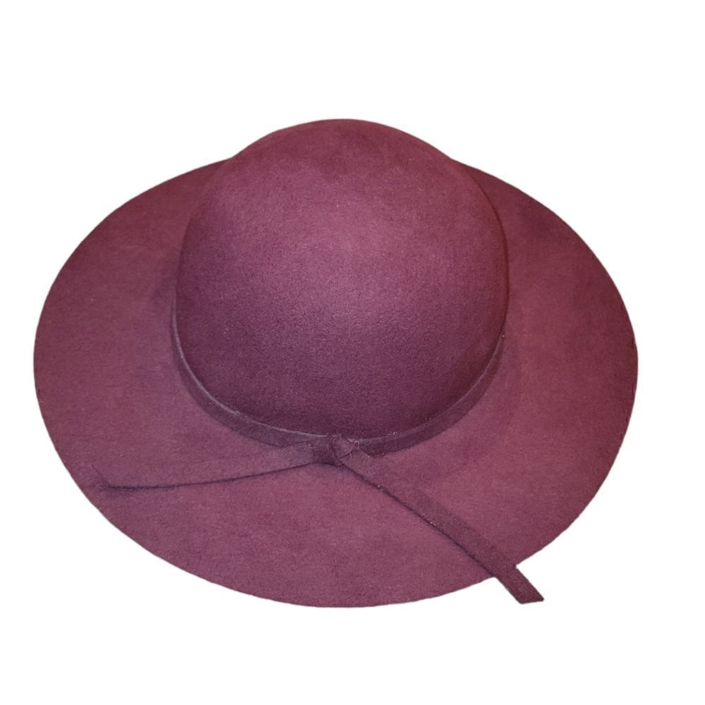 Olive & Pique 100% Wool Floppy round Hat Maroon Burgundy